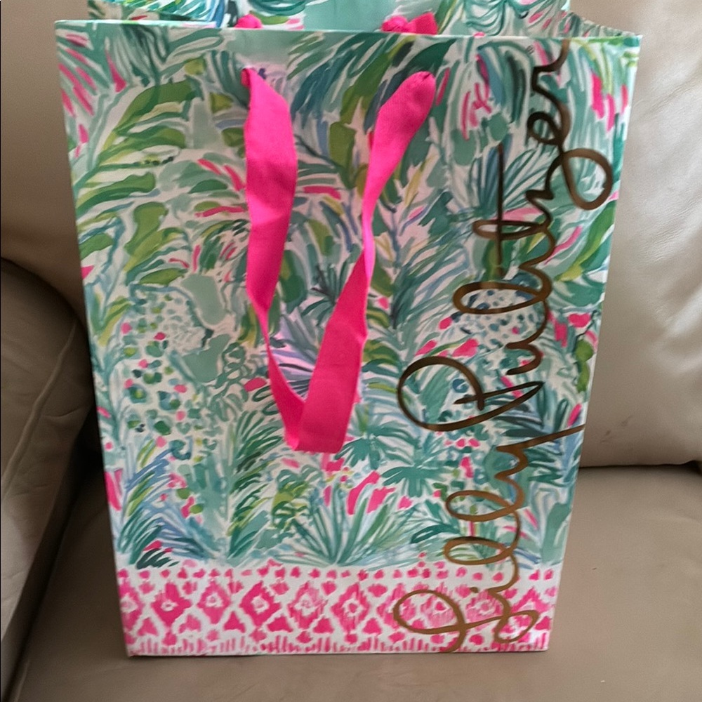 Lilly Pulitzer Pink and Green Gift Bag